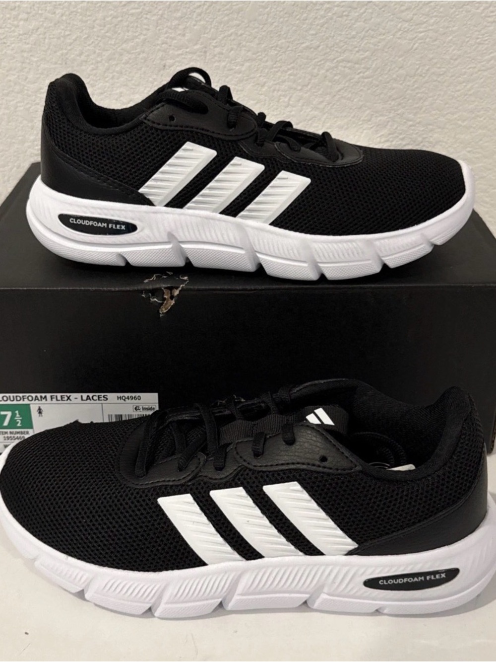 Adidas Ladies’ Cloudfoam Flex Laces Athletic Shoes - size 7.5